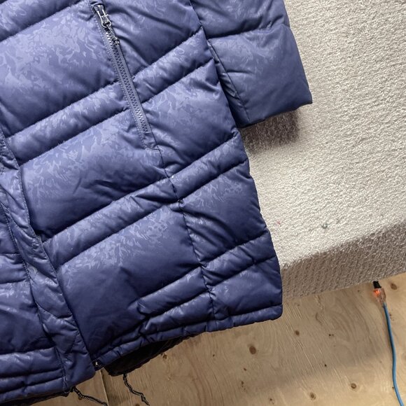 Columbia Catherine Creek Duck Down Feather Parka Jacket Wom Sz L Blue Floral AOP - Picture 5 of 14